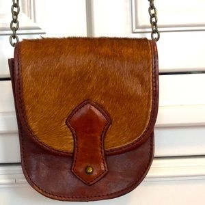 Club Monaco leather mini bag with faux horsehair